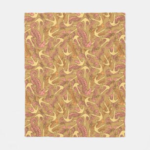 Flüchtiges Seepferd-und Anker-Muster Fleecedecke