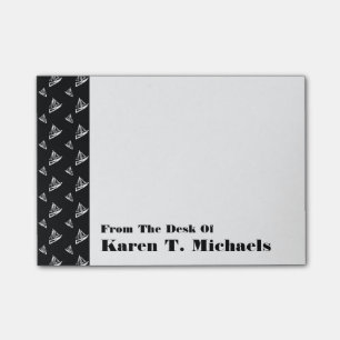 Flüchtiges Segelboot-Muster addieren Ihren Namen Post-it Klebezettel