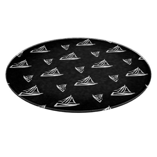 Flüchtiges Segelboot-Muster Schneidebrett (Ecke)