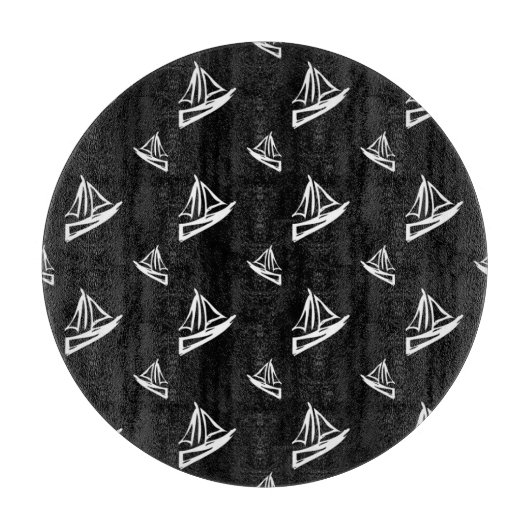 Flüchtiges Segelboot-Muster Schneidebrett (Vorderseite)