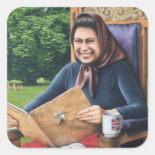 Flüchtlinge aus England 1975 Quadratischer Aufkleber (Vorderseite)