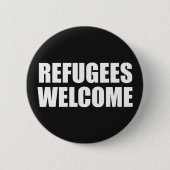 Flüchtlinge begrüßen Abzeichen-Buttonknopf Button (Vorderseite)