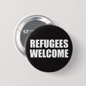 Flüchtlinge begrüßen Abzeichen-Buttonknopf Button (Vorne & Hinten)