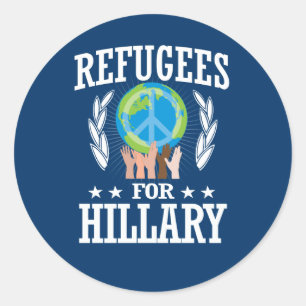 FLÜCHTLINGE FÜR HILLARY RUNDER AUFKLEBER