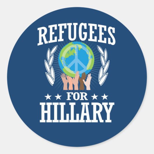 FLÜCHTLINGE FÜR HÜGEL RUNDER AUFKLEBER (Vorderseite)
