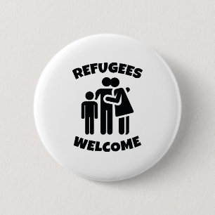 Flüchtlinge willkommen button