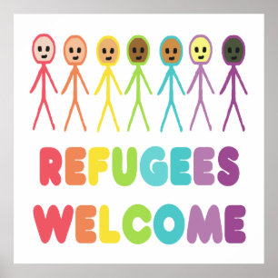 Flüchtlinge willkommen poster
