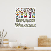 Flüchtlinge willkommen poster (Küche)