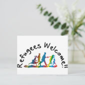 Flüchtlinge willkommen postkarte (Stehend Vorderseite)