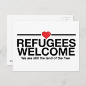 Flüchtlinge willkommen postkarte (Vorne/Hinten)