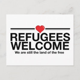 Flüchtlinge willkommen postkarte