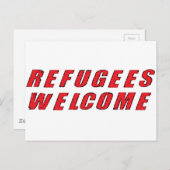 Flüchtlinge willkommen postkarte (Vorne/Hinten)
