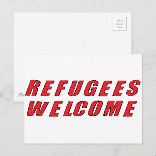 Flüchtlinge willkommen postkarte (Vorne/Hinten)
