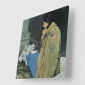 Flüchtlings-Erntedank Quadratische Wanduhr (Winkel)