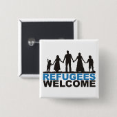 Flüchtlings-Willkommen Button (Vorne & Hinten)