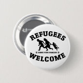 Flüchtlings-Willkommen Button (Vorne & Hinten)