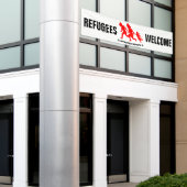 Flüchtlings-Willkommen holen Ihre Familie Banner (Äußeres Gebäude)