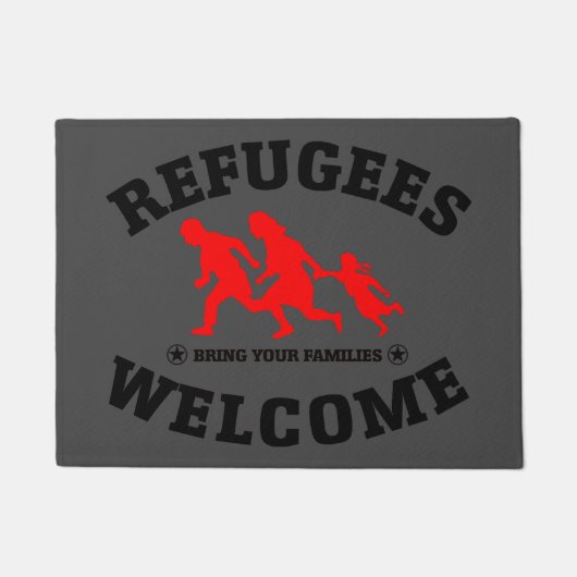 Flüchtlings-Willkommen holen Ihre Familien Fußmatte (Vorderseite)