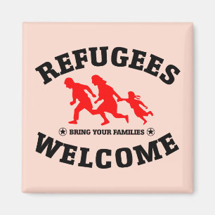 Flüchtlings-Willkommen holen Ihre Familien Magnet