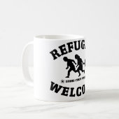 Flüchtlings-Willkommen Kaffeetasse (Vorderseite Links)