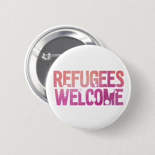 Flüchtlingswillkommen Button (Vorne & Hinten)