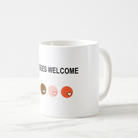 Flüchtlingswillkommen Kaffeetasse (VorderseiteRechts)