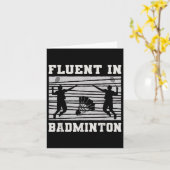Fluent in Badminton Shuttle-Rackets Spaß Karte (Gelbe Blume)