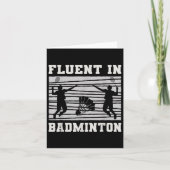 Fluent in Badminton Shuttle-Rackets Spaß Karte (Vorderseite)