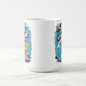 Fluent in der Fowl Language Cool Rooster Surfen Kaffeetasse (Mittel)