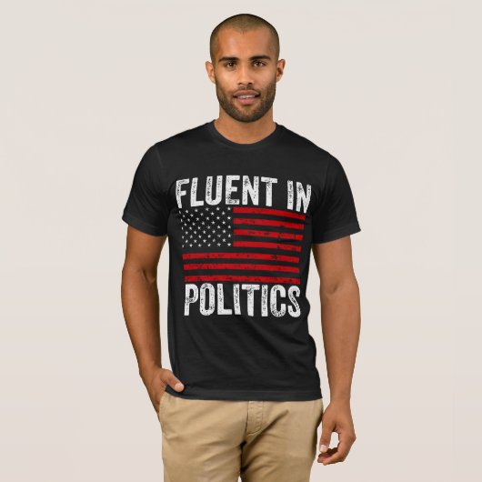 Fluent in der Politik T-Shirt (Vorne ganz)