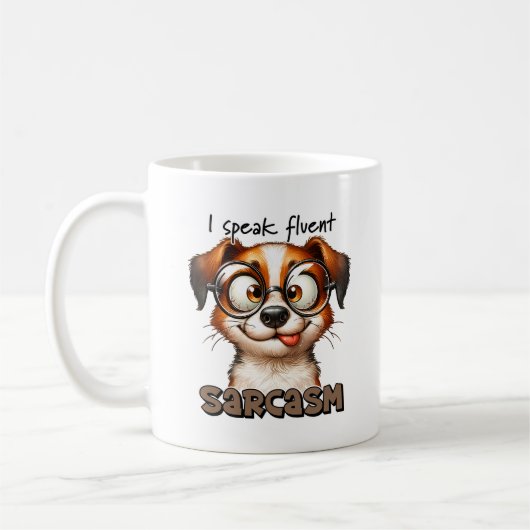 Fluent in der Sarcasm Fox-Tasse Kaffeetasse (Links)