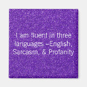 Fluent in drei Sprachen Magnet (Vorne)