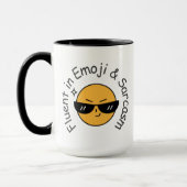 "Fluent in Emoji and Sarcasm" Sonnenkaffee Tasse (Links)
