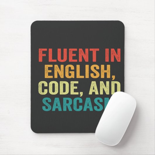 Fluent in English Code und Sarcasm Funny Coding Mousepad (Mit Mouse)