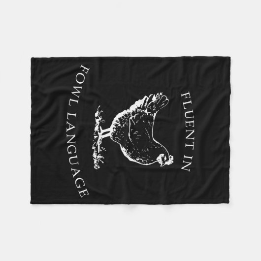 Fluent In Fowl Language Funny Chicken Lovers Fathe Fleecedecke (Vorderseite (Horizontal))