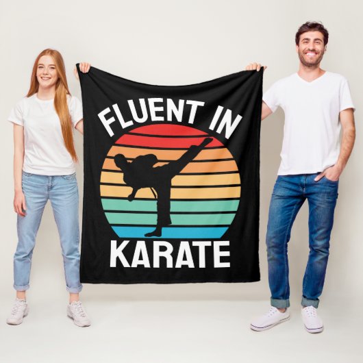 Fluent in Karate Funny Karate Fleecedecke (Beispiel)