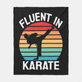 Fluent in Karate Funny Karate Fleecedecke (Vorderseite)