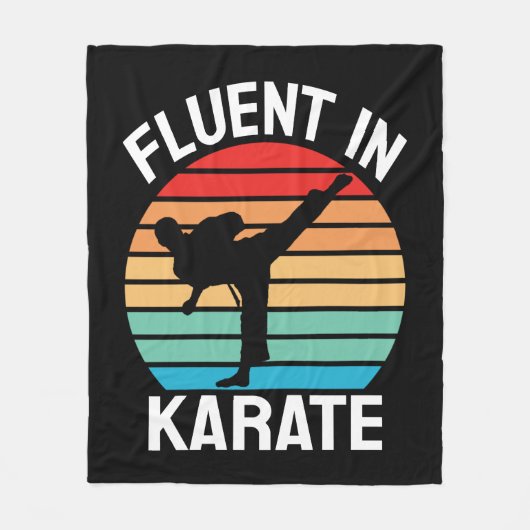 Fluent in Karate Funny Karate Fleecedecke (Vorderseite)