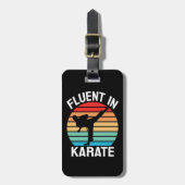 Fluent in Karate Funny Karate Gepäckanhänger (Vorderseite vertikal)