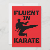Fluent in Karate Funny Karate T - Shirt Einladung (Vorderseite)