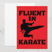 Fluent in Karate Funny Karate T - Shirt Einladung (Vorne/Hinten)