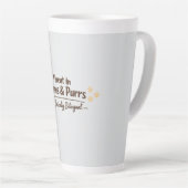 Fluent in Meows & Purrs Funny Cat Lover Gift Milchtasse (Rechte Ecke)