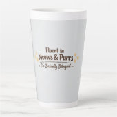 Fluent in Meows & Purrs Funny Cat Lover Gift Milchtasse (Vorderseite)