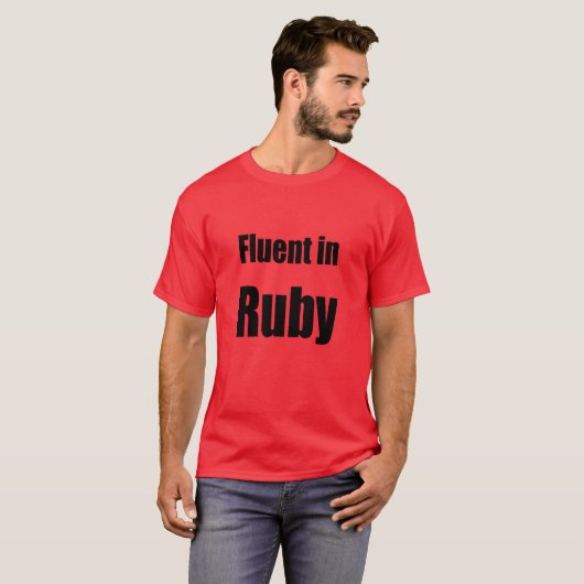 Fluent in Ruby - Red Programmierer Shirt (Vorne ganz)