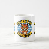Fluent in Sarcasm Funny Cat Lovers Cat Mamas & Vat Kaffeetasse (Mittel)