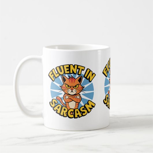 Fluent in Sarcasm Funny Cat Lovers Cat Mamas & Vat Kaffeetasse (Links)