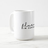 Fluent in Sarcasm, lustig Minimalistisch sarkastis Kaffeetasse (Vorderseite Links)