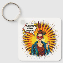 Fluent in Sass und Sarcasm Schlüsselanhänger