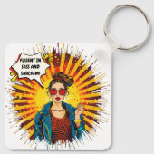 Fluent in Sass und Sarcasm Schlüsselanhänger (Rückseite)