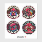 "Fluent Sarcasm" 4-Pack Sticker Bundle (Blatt)